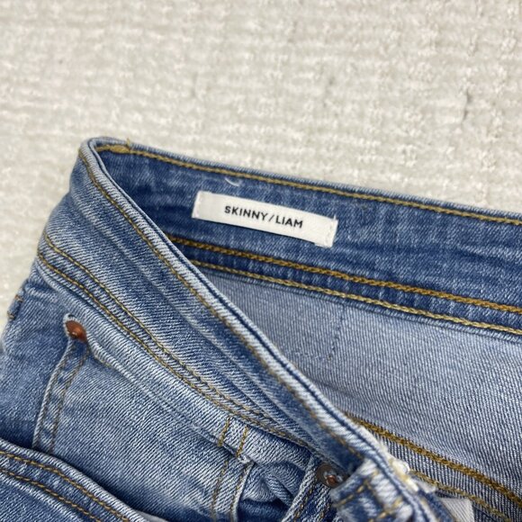 JACK & JONES Mens Liam Distressed Skinny Jeans W34 L32 Blue Cotton Punk Raw - Picture 4 of 9